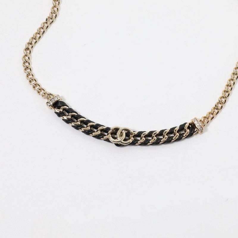 18K Chanel Vintage Gold Leather Necklace