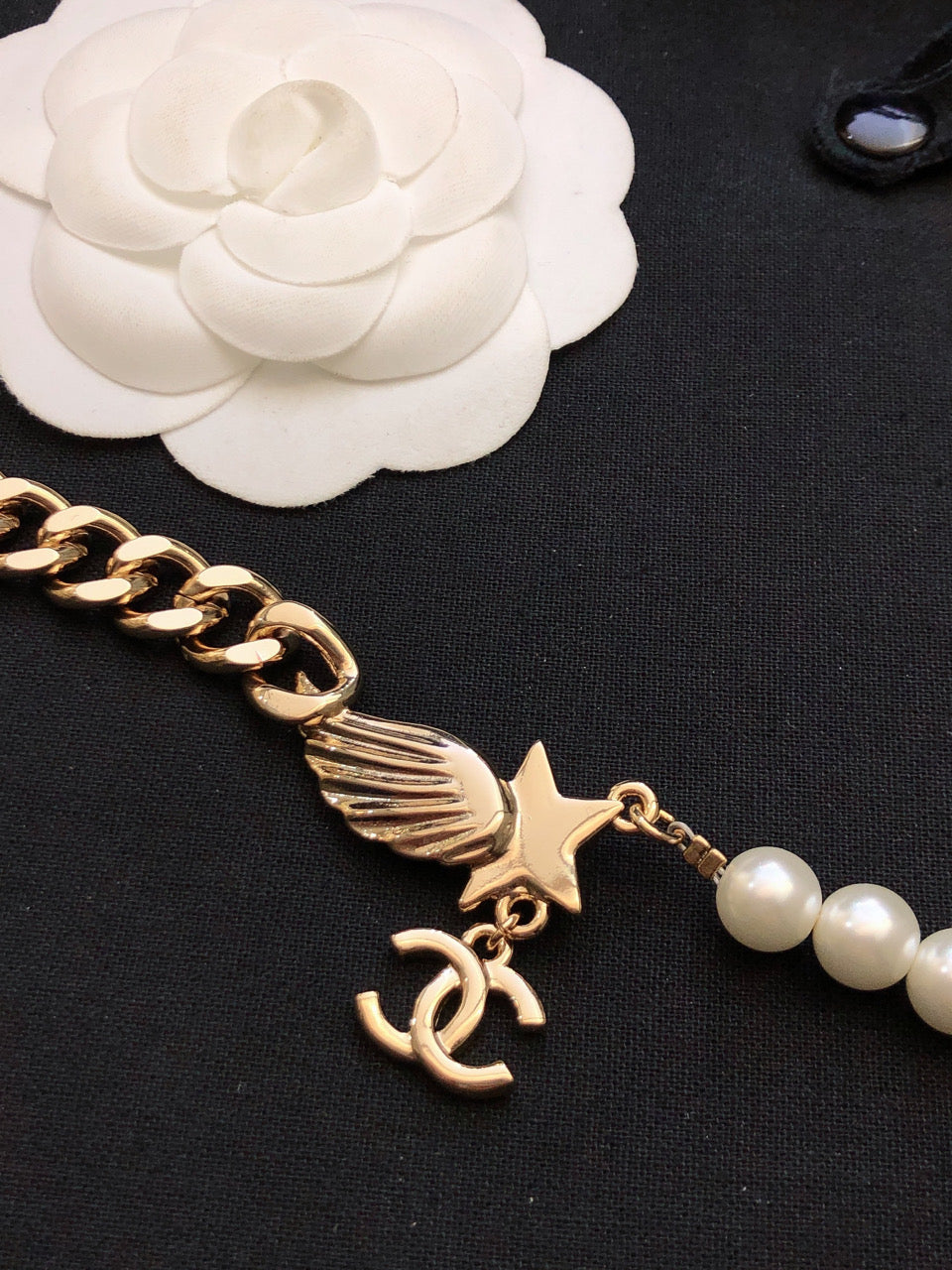 18K Chanel Wing Chain Necklace