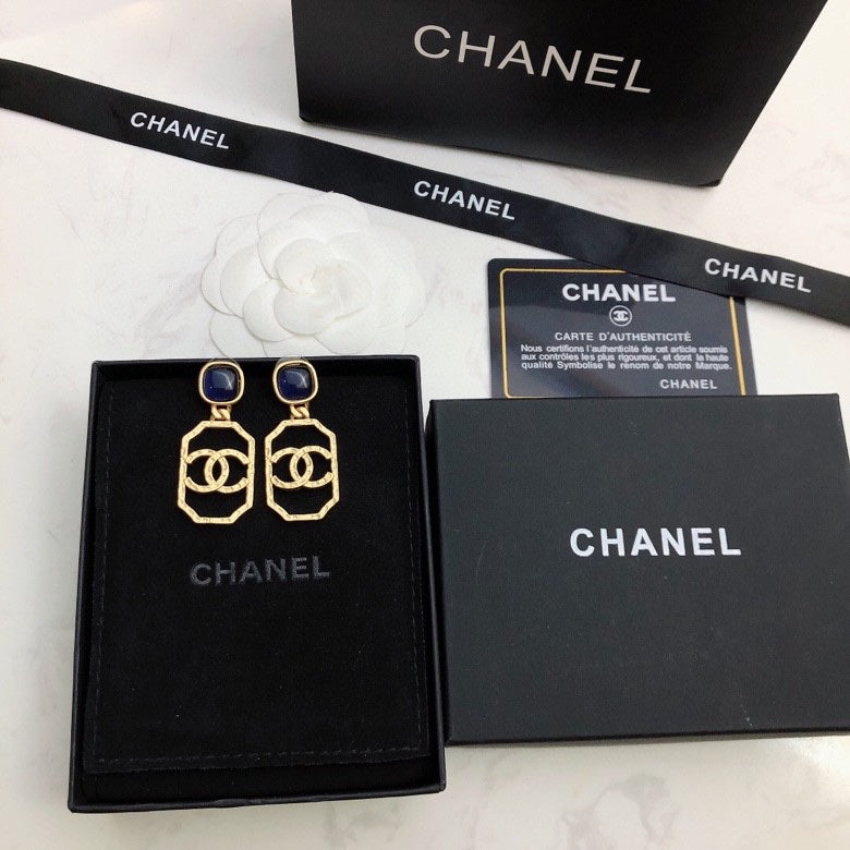18K Chanel Perfume Bottle Earrings