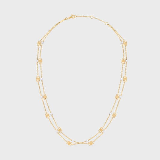 18K Celine Pearl Double Necklace