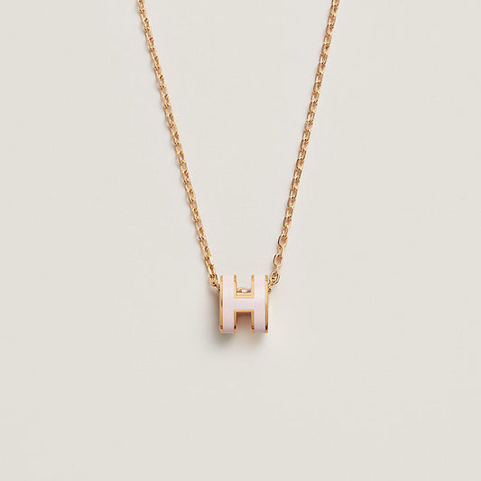 18K Mini Pop Hermes Pink Necklace