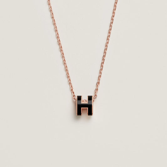 18K Mini Pop Hermes Black Necklace