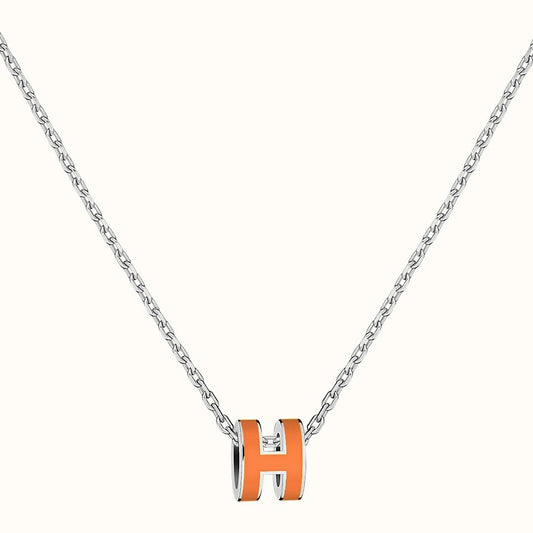 18K Mini Pop Hermes Orange Necklace