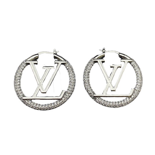 18K Louis Vuitton Louise Hoop Diamond Earrings