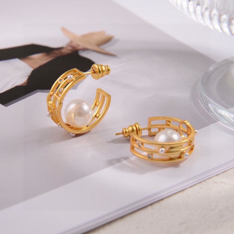 18K Dior D-Backstage Pearl Earrings
