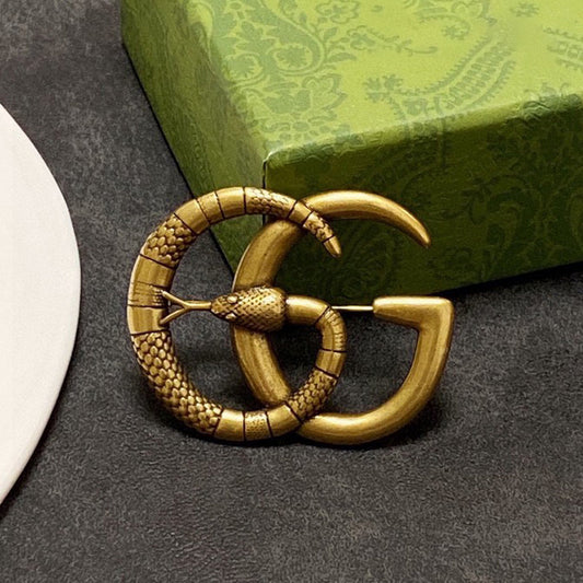 18K Double Gucci Snake Brooch