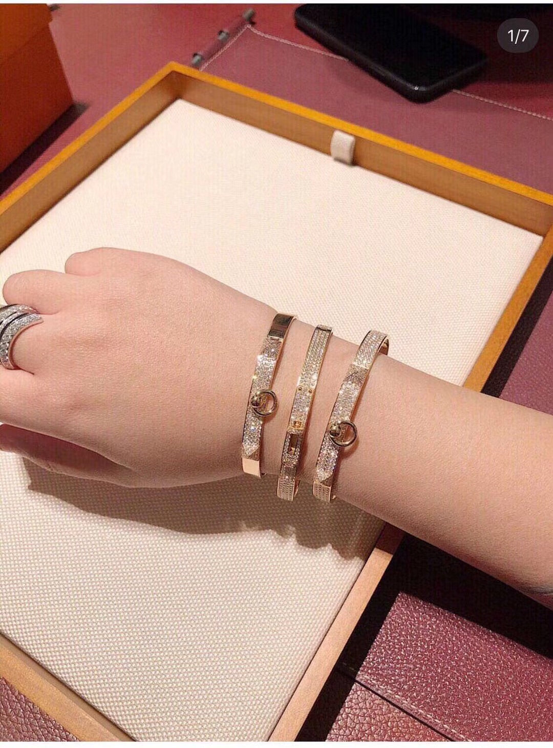 18K Collier De Chien Diamond Hermes Bracelet